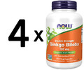 4 x NOW Foods Ginkgo Biloba Double Strength, 120mg - 200 vcaps (324,98 EUR/kg)
