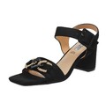 Queen Helena Stoffsandalen mit schwarzem Absatz - Damen Schuhe Sandalen Absatz