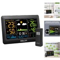 Wetterstation funk mit Außensensor DCF Funkuhr, Großes Farbdisplay mit Innen ...
