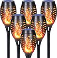4/6 Stück Solarleuchten für Außen Solar Fackel Gartenfackeln Flamme Fackel Lampe