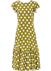 Sommerliches Midikleid mit Capeärmel Gr. 40 Lorbeergrün Weiss Damen-Kleid Neu*