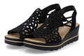 Rieker Sandale Schwarz Plateau Sandalette Gummizug Keilabsatz Slipper 67465-00
