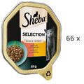(€ 10,33 /kg) SHEBA Selection in Sauce mit Rind und Truthahn in Sauce: 66 x 85 g