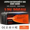 200Ah 12V LiFePO4 Langlebige Lithium Batterie Solarbatterie Wohnmobil Solar Boot