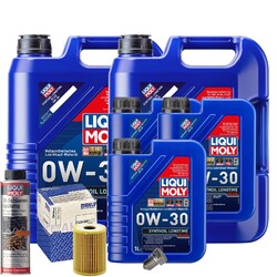 Motoröl 0W30 LIQUI MOLY 13L+MAHLE Ölfilter+Spülung+Ölablassschraube