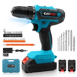 NEU 3 in 1 Akku-Schlagbohrschrauber Akkuschrauber Set in Koffer Mit 2 Akkus DE