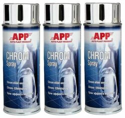 Chromlack 3x 400ml Chrome Spray Chromefarbe Chromspray Sprühlack Effektspray APP