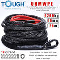 20500LBS Windenseil Synthetisch 10mm 28m Seil Seilwinde Forstseil Kunststoffseil