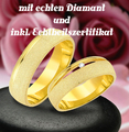 Silber 925 Trauringe mit echten Diamant , inkl. Gravur , Eheringe ,  J313