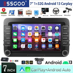DAB+ Autoradio Carpaly Android 14 32G GPS KAM Für VW GOLF 5 6 Passat Touran Polo