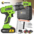 48V Akku Schlagbohrschrauber 45Nm Akkuschrauber Set Mit 2*2,0Ah Akkus + Koffer