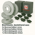 ZIMMERMANN Bremsensatz Bremsscheiben & Bremsbeläge Vorne + Hinten für VW Audi SE