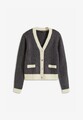 Strickjacke mit Knopfleiste Gr. 52/54 Grau Meliert Damen Strickcardigan Neu*