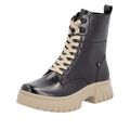 Rieker Schnürboots Schwarz/Beige  W1870-00 Damen Stiefel