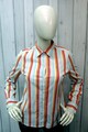 Lacoste Damen Größe M Gestreiftes Hemd Chemise Shirt Baumwolle Langarm Logo