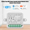 Tuya WIFI Smart Curtain Switch 2Gang Modul Relais Unterstützung Alexa Google