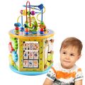10in1 Würfel aus HOLZ Motorikwürfel Lernspielzeug Motorikschleife Spielzeug BABY