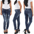 Damen Hüfthose Skinny Hose Hüftjeans Röhrenjeans Slim Fit Jeans Mit rissen Blau