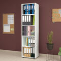 [en.casa] Bücherregal Standregal Aktenregal Büroregal Regal 178x49x30cm Weiß
