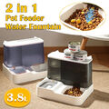 HUNDE KATZEN WASSER UND FUTTERSPENDER FUTTERAUTOMAT WASSERSPENDER 2-IN-1 BLAU