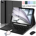 Hülle mit QWERTZ Touchpad Tastatur Maus für iPad 11/10/9/8/7/6/5th Air 11" M2 M3