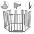Baby Vivo Kaminschutzgitter 380 cm XXL Kinderlaufgitter Absperrgitter Grau