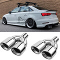 2pcs Auto Auspuff Endrohre zum Anschweißen Endstücke Doppel Für Audi A3 A4 A5