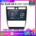 Android13 Carplay 8Kern Autoradio GPS Für AUDI A6 S6 RS6 1997-2004 4+64GB 4G DSP
