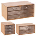 Make Up Organizer mit Schubladen Kosmetik Box Koffer Acryl Bambus Aufbewahrung