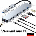 8-in-1 USB-C Hub Adapter 4K USB 3.0 SD Kartenleser PD 100W Dock