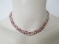 925 Silber Edelstein Collier 5 Rhg Multicolor facettiert 21,0 g/40,5 cm