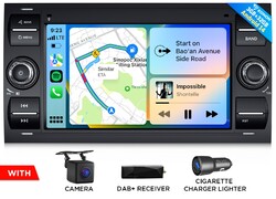 DAB+ Android 14 7" IPS Autoradio CarPlay GPS Navi für Ford Focus MK2 Transit MK7