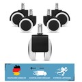 Ersatz Hartbodenrollen 11/50mm - 5er Set, Ideal für Schreibtischstühle