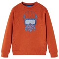 Kinder Sweatshirt Rundhals Langarmshirt Pullover Pulli Kinderpullover Rostbraun 