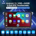2+64G DAB+ Android 14 Carplay Autoradio GPS NAVI KAM Für VW Golf 5 Touran Passat