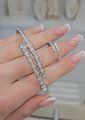 Feiner 925er Silber Armband & Ring,Diamanten Armband Schlange Form Ring Gold pl
