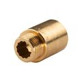 Messing Gewinde-Fitting Hahnverlängerung IG/AG 1/2" (DN 15) Länge 30 mm  - schwe