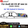 128G CarPlay Für AUDI A6 C6 05-2009 8.8"Android 12 Autoradio GPS Navi BT WIFI 4G