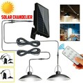 Doppelkopf Nachtszene Solar Power LED Pendelleuchte Lampe Terrasse Außen Garten