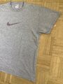 »NIKE« Swoosh T Shirt - original 90er Jahre true Vintage - Gr: L - Grau - Herren