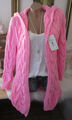 Neu Winter Cardigan Strickjacke Jacke Kapuze Grob Zopfmuster Candy-Rosa 36-40