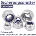 Selbstsichernde Muttern DIN 985 Feingewinde Stopmuttern Sicherungsmuttern M6-M20