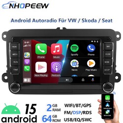 CarPlay Autoradio Android 15 GPS Navi RDS BT Für VW Touran 1T1 1T2 1T3 2003-2010