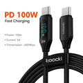 Toocki 100 W Typ C Auf Typ C Kabel PD Schnellladegerät USB C Auf USB C Display K