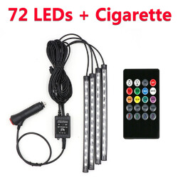 48/72 LEDs Atmosphäre Licht Auto Streifen Fußraumbeleuchtung Musik Kontrolle