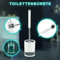 2 In 1 Silikon WC Toilettenbürste Bürste Edelstahl Griff Toilettenbürstenhalter