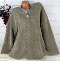 Sweatshirt Shirt Pullover Pulli Tunika Bluse Cord Look ITALY Taupe XXL 46 48 50