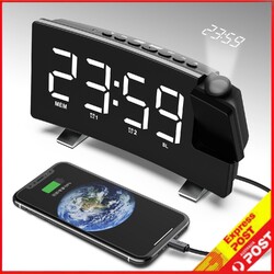 LED Radio Radiowecker mit Projektion Digital Dimmbar Tischuhr Alarm USB NEU DE