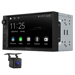 7" QLED Display Doppel 2DIN Autoradio wireless Android Auto CarPlay DSP RDS +Kam