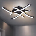 Schwarz LED Deckenleuchte Deckenlampe dimmbar Chrom-Alu Wohnzimmer Flur Leuchten